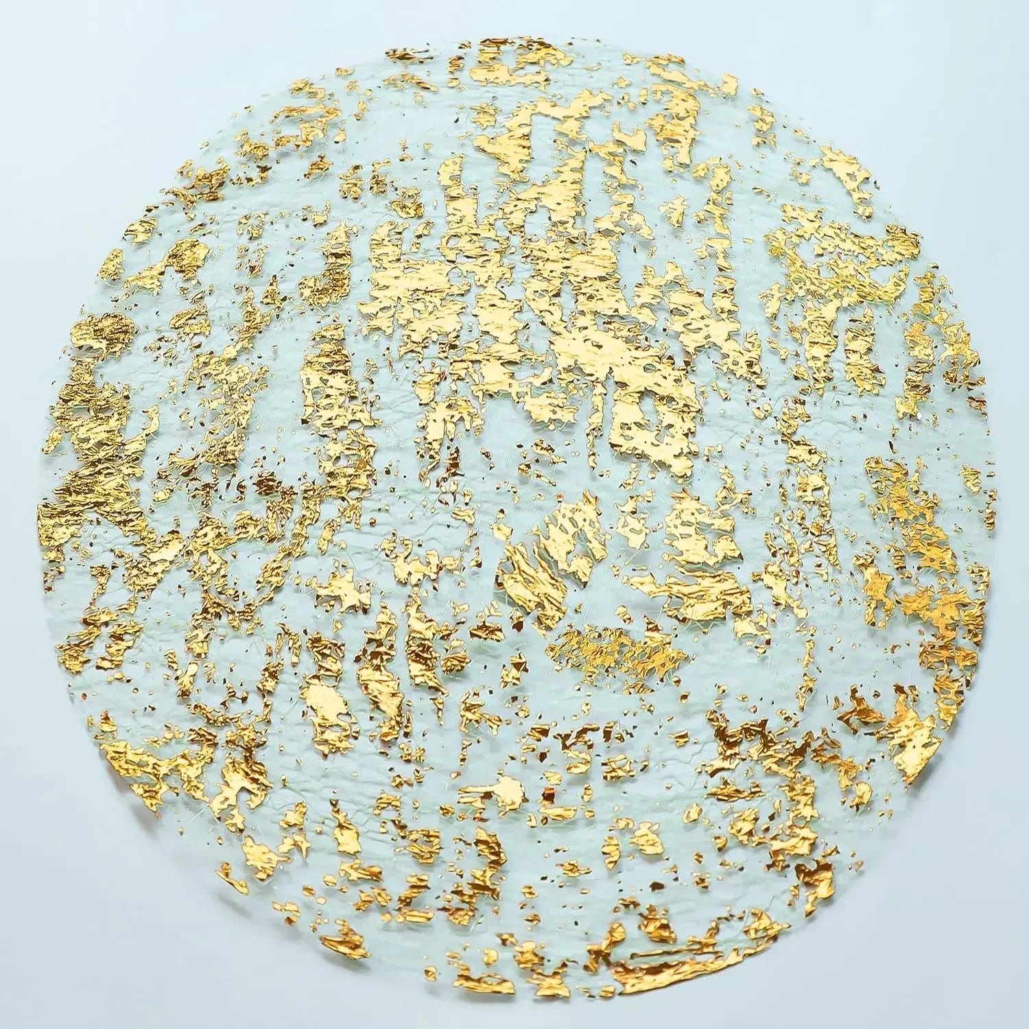 Sets de Table Ronds Jetables 33cm – 20/100PCS en Feuille Métallique Dorée pour Mariage & Fête