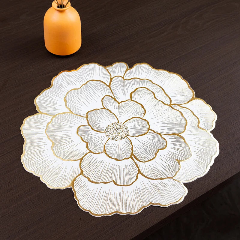 Sets de table floraux en PVC – Résistants à la chaleur, décoratifs pour dîners, fêtes, mariages et Noël
