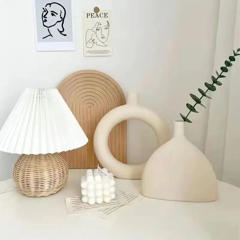 Vase Décoratif en Céramique Moderne - Style Simple pour Fleurs Séchées et Compositions Florales - Déco Salon, Chambre, Meuble TV