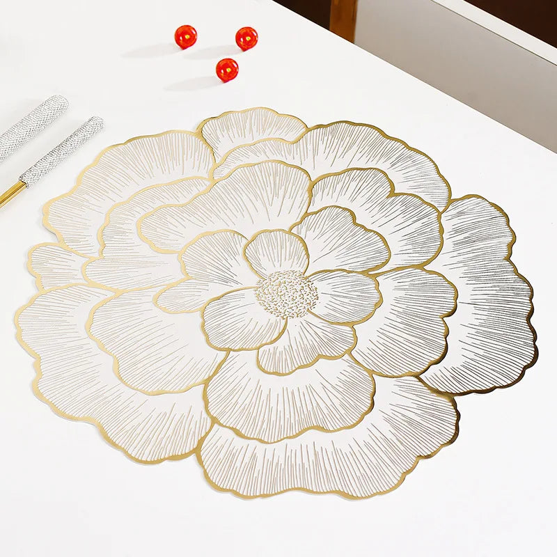 Sets de table floraux en PVC – Résistants à la chaleur, décoratifs pour dîners, fêtes, mariages et Noël