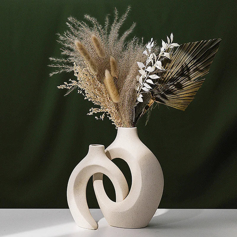 Vase Décoratif en Céramique de Luxe CAPIRON – Accessoire Moderne pour Salon & Intérieur Nordique (21cm / 28cm)